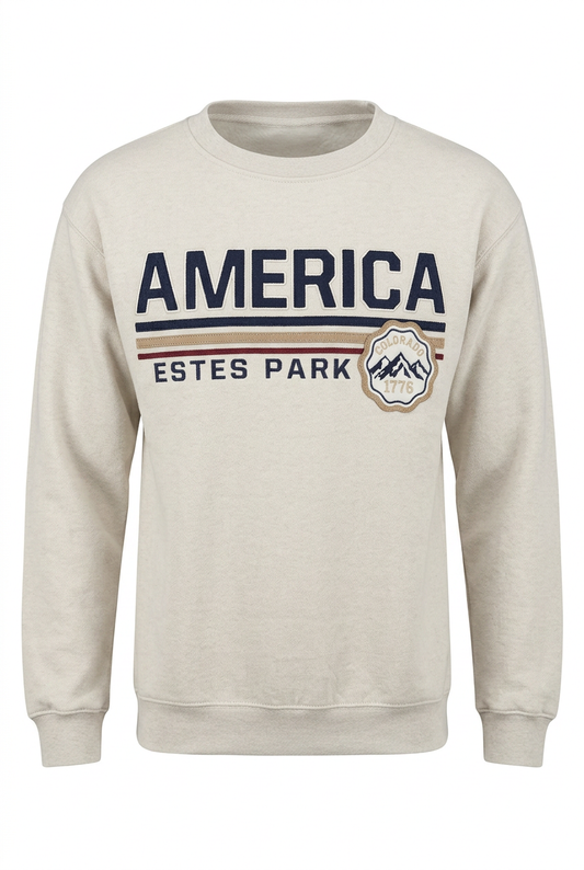America Applique & Embroidered Crewneck