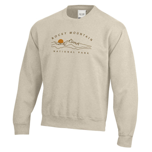 Fine Line Mountain Emb. Crewneck